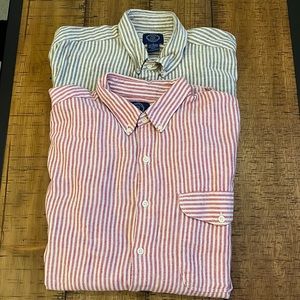 Lot 2 Vintage Gap Long sleeve red striped & brown striped Size M